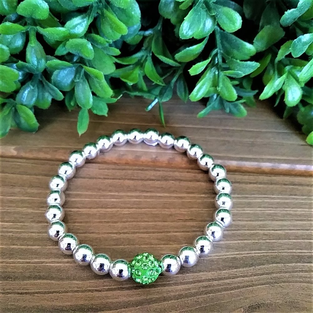 New Silver Hematite and Crystal Bracelet - Picture 8 of 9